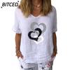 Women's Fashion Casual Short Sleeve V Neck Blouses & Shirts
