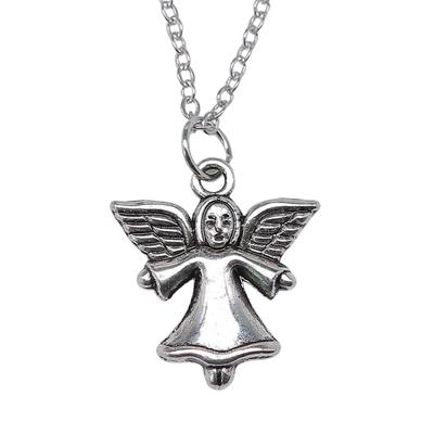 Necklace Chokers 40cm Short Chain Peach Heart Angel Wings Wedding Jewelry Findings QN056