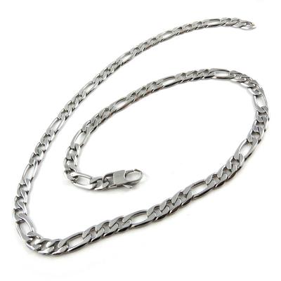 [L0446] - Steel 'Maille Figaro' Necklace 70 Cm 9 Mm