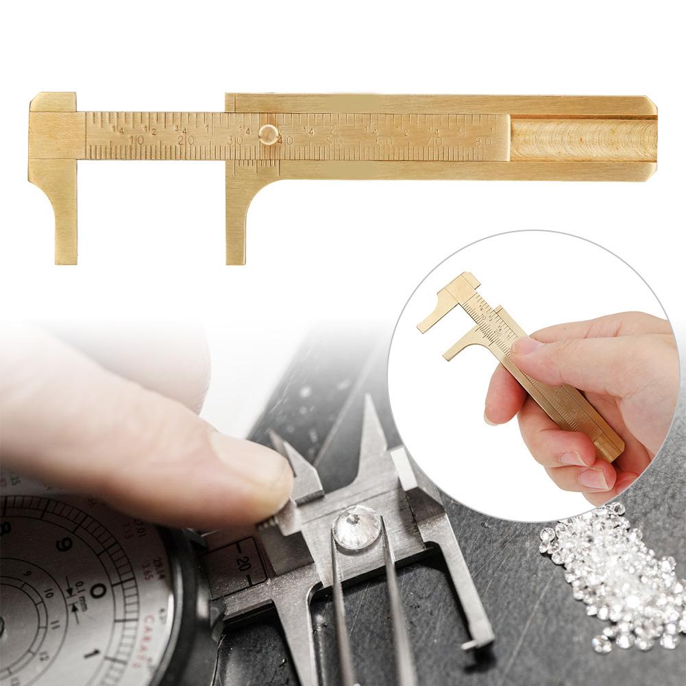 Double Scale Vernier Caliper Brass Jewelry Maker Measuring Ruler Authenticate Caliper80mm