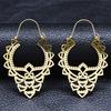 Trendy Yoga Lotus Flower Earrings Stainless Steel Gold Color Hoop Earrings for Women Jewelry boucles d'oreilles E9360S01