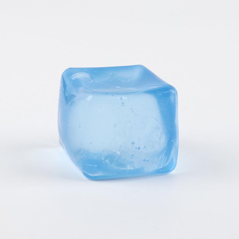 Transparent Maltose Ice Cube Slow Rebound Squishy Toy, Solid Clear Gel Cube Squeeze Fidget, Soft Stress Relief Decompression Toy
