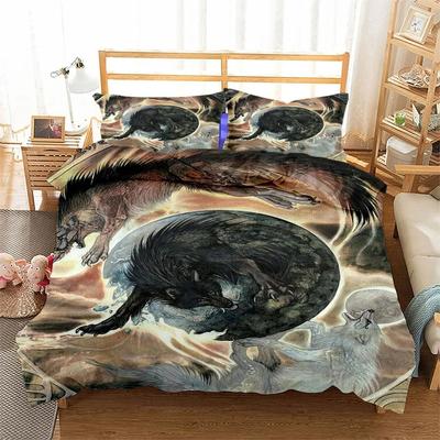 Viking Wolf Tattoo Dragon Rune 3D Print Bedding Collection Duvet Covers Pillowcases One Piece Comforter Bedding Collections Bedclothes K351