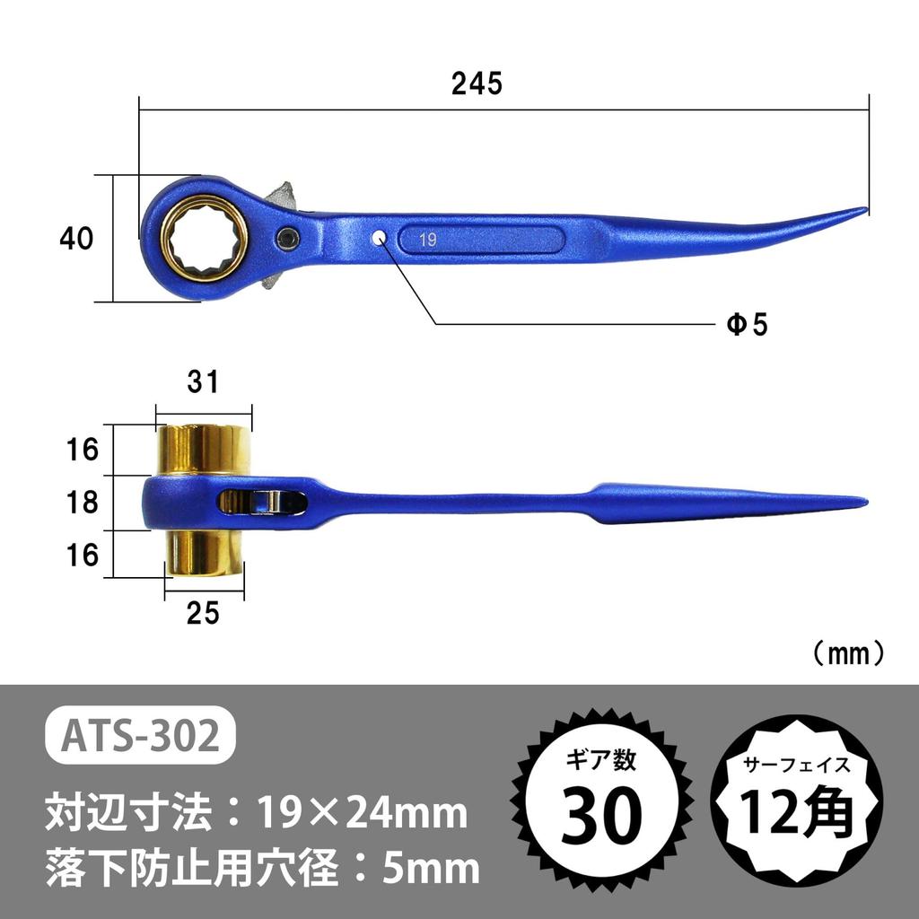 Bigman Iron Ratchet 19 X 24 Double-Ended ATS-302