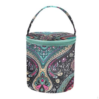 Garntasche zum Häkeln, Stricken, Blumenmuster, Aufbewahrungs-Organizer mit Reißverschluss