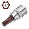 2pcs 3/8" Drive T35 T25 T15 T10 H7 Hex Torx Bit Socket  S2 Steel CR-V Spanner Ratchet Socket Wrench 2" Length Hand Tools