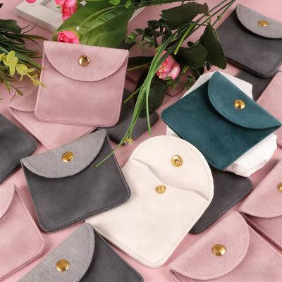 10/100 Piece Short Plush Jewelry Packaging Bag Buckle Bag Ring Earring Bracelet Necklace Storage Wedding Party Chic Gift Bag