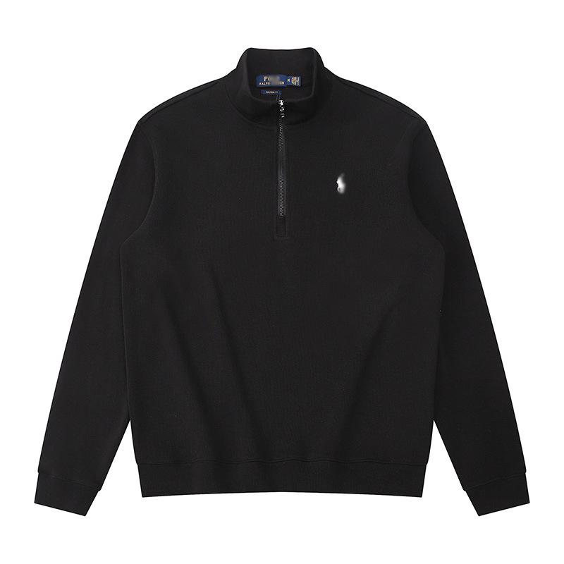 Discount Market Heren Halve Rits Poloshirt Hoodie met Opstaande Kraag, Kleine Paard Borduurwerk & Lange Mouwen XL