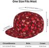 Trucker Hats for Men Women Adjustable Comfy Cartoon Love Heart Red Print Flat Bill Baseball Cap Golf Hat Dad Hat Snapback