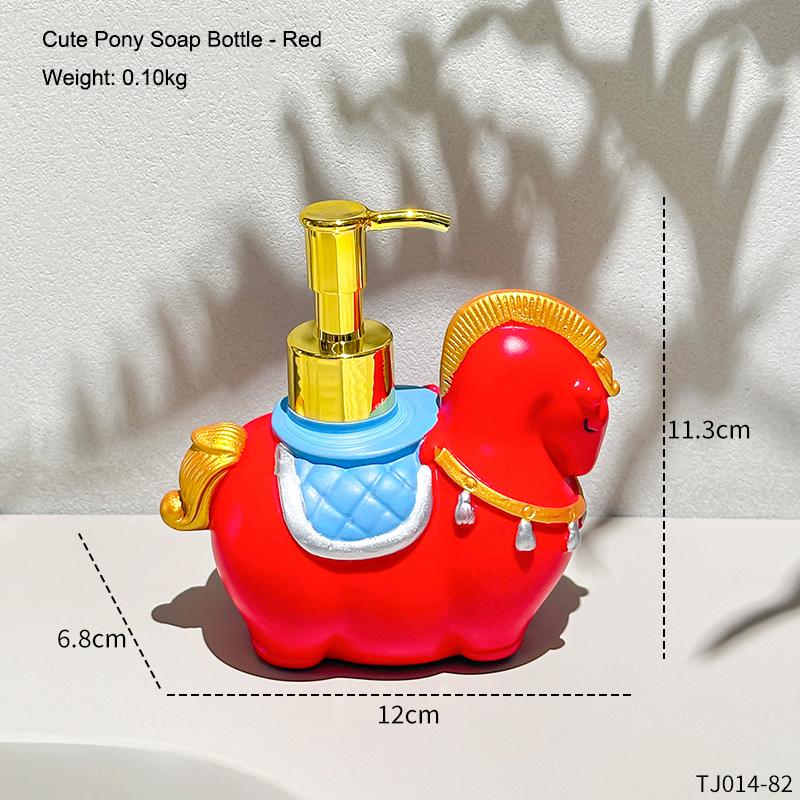 Cute Pony Soap Bottle Press Horse Model Hand Sanitizer Bottle Lotion Bottle Home Bathroom Decoration Ornament Gift