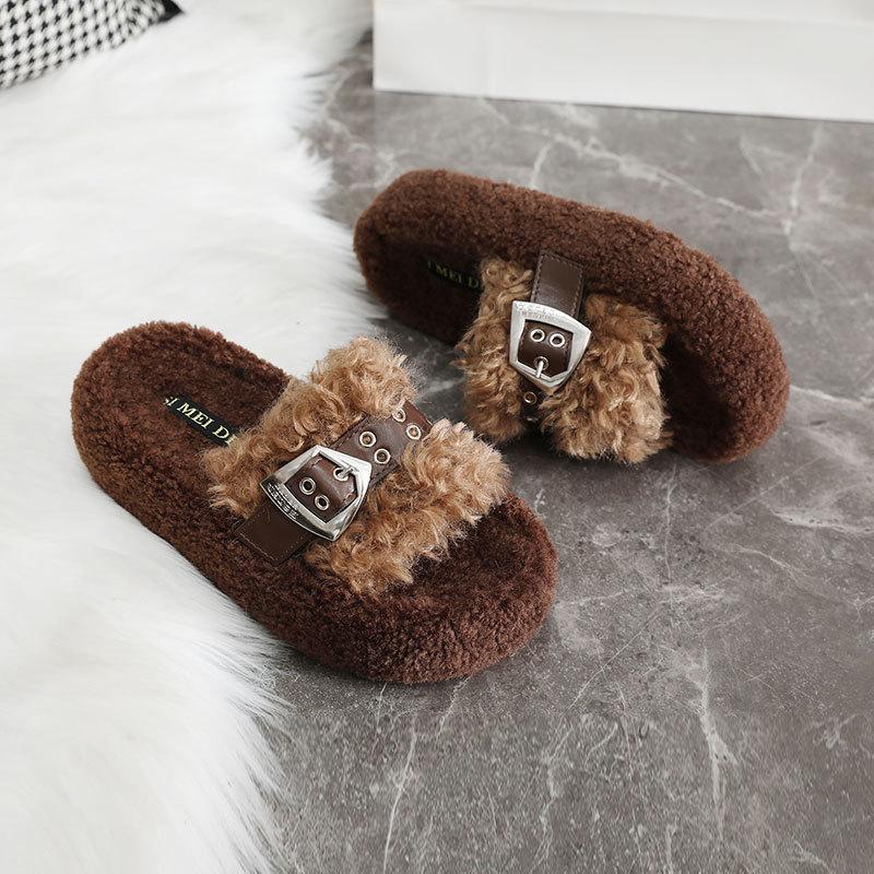 

A-15 velvet cotton drag women 024 popular autumn new thick-bottomed winter versatile Mori heightening soft-bottomed flat-bottomed slippers 40