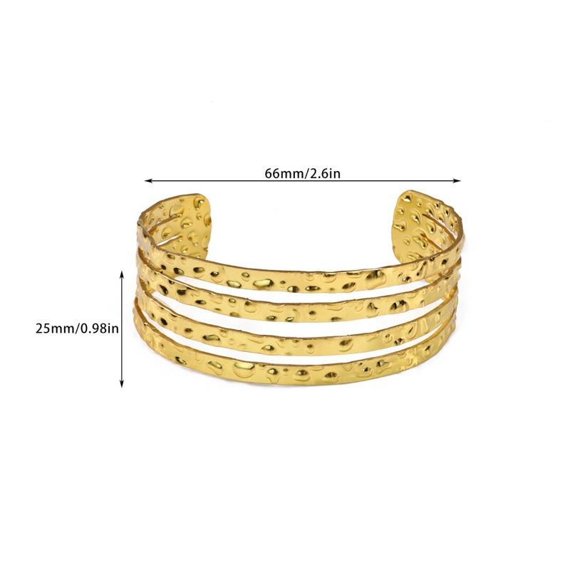 Titanium steel open bracelet gold-plated adjustable metal bracelet female exaggerated fashion hip-hop