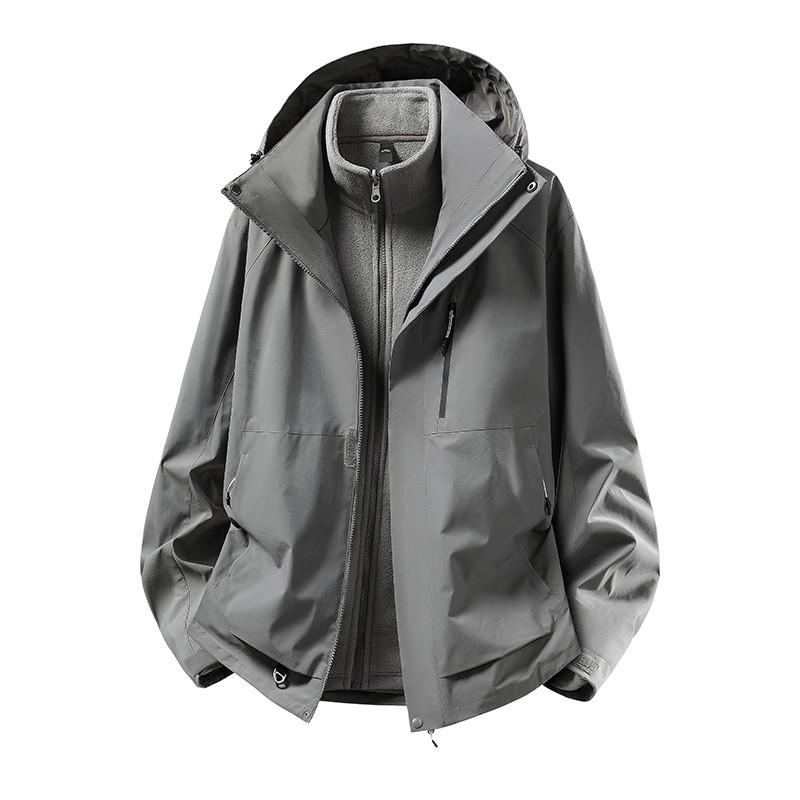 Men Women 3-in-1 Waterproof Windproof Hiking Jacket With Removable Fleece Liner Camping Fishing Mountaineering Winter