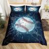 Baseball Game King Queen Duvet Cover Ball Sports Theme Bedding Set Athlete Competitive Quilt Cover Polyester Comforter Cover