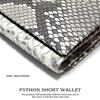 EVERSOUL Compact Wallet, Tri-fold Leather, Python Leather, Genuine Snakeskin Leather, Minimalist Wallet with Coin Purse, Unisex