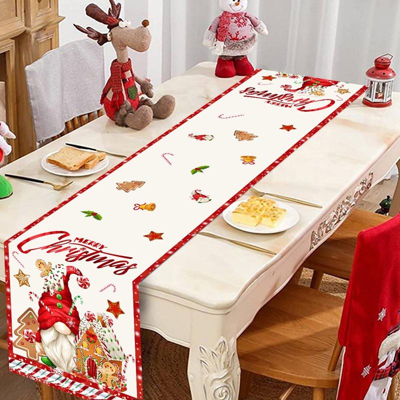 Christmas Ball Buffalo Plaid Table Runner Merry Christmas Decorations For Home Decor Xmas Table Flag Cover Gifts Happy New Year