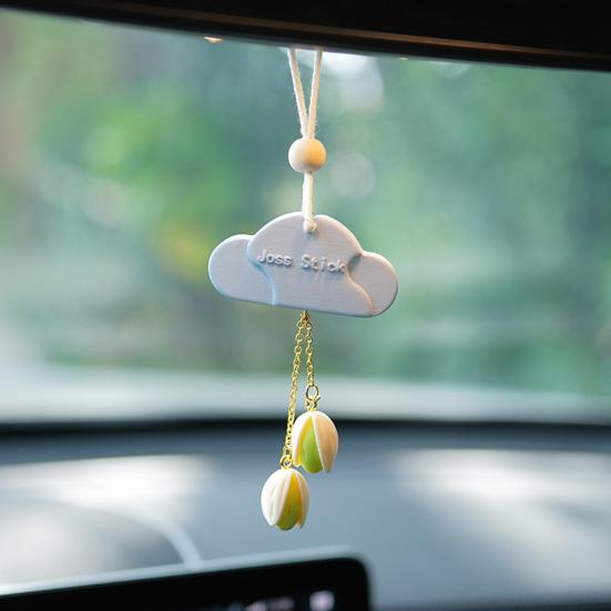 Deodorante per Auto a Forma di Nuvola Diffusore di Aroma Affascinante con Ciondolo a Forma di Bocciolo di Fiore Fragranza a Lunga Durata Profumo Fresco Accessorio per Auto