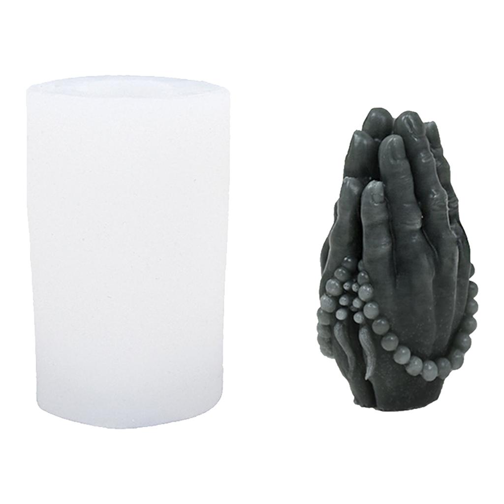 Buddhas Beads Hand Silicone Mould Hands Folded Candle Resin Mold Handmade Scented Candle Epoxy Molds for DIY Home Decor