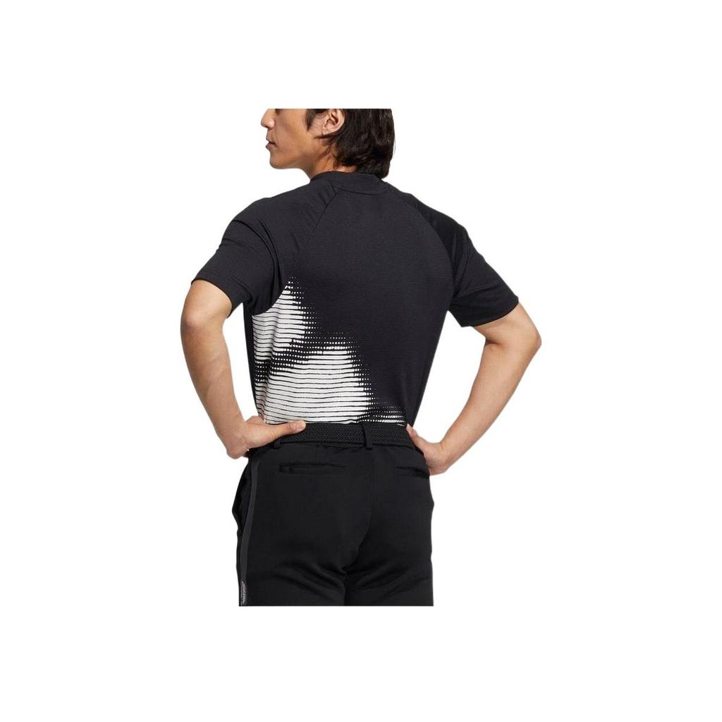 adidas Logo Solid Short Sleeve Shirt Men Tops Black HZ1416