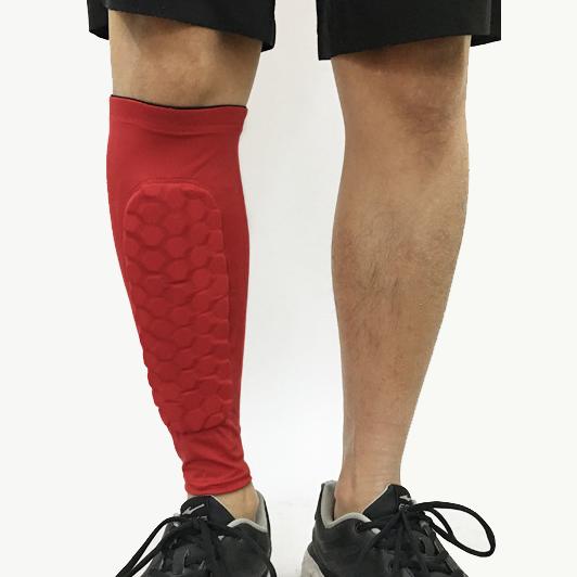 Custom Adult Kids Soft Polyester/Spandex/EVA Football Soccer Leg Brace Support Shin Guard Pads Compression Breathable Honeycomb