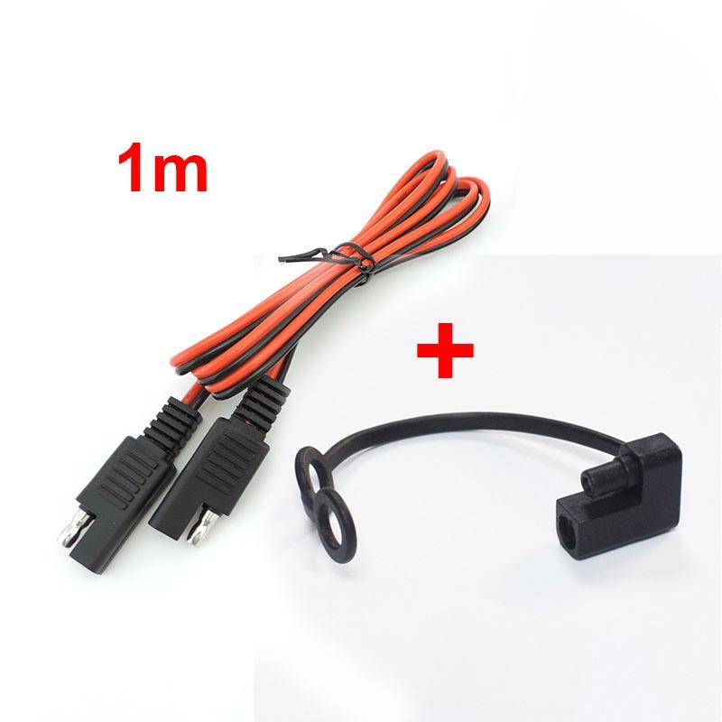 Удлинительный кабель питания SAE-SAE с пылезащитным чехлом 18awg 10A 12V-24V соединительный кабель быстроразъемный разъем для автомобиля автомобильный 1m