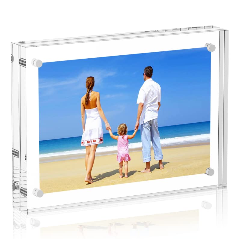 

NIUBEE 127x178mm Photo Picture Fully Transparent Acrylic 2L Strong Beautiful Gift Perfect Birthday Gift Anniversary Gift for Family or Lover Frame,