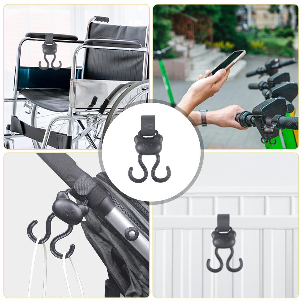 Adjustable Stroller Accessory Hanger Clip Double Hook Designing Easy Installation No Tools Required for Busy Parents