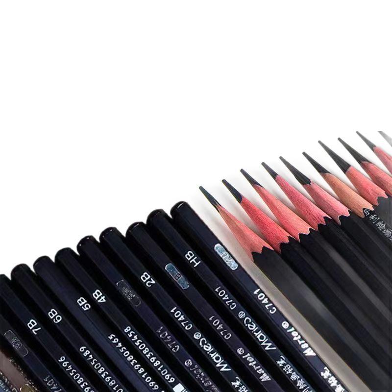 Mali Brand Charcoal Sketch Pencil Set - Includes 2B, 4B, 6B, 8B for Art Students