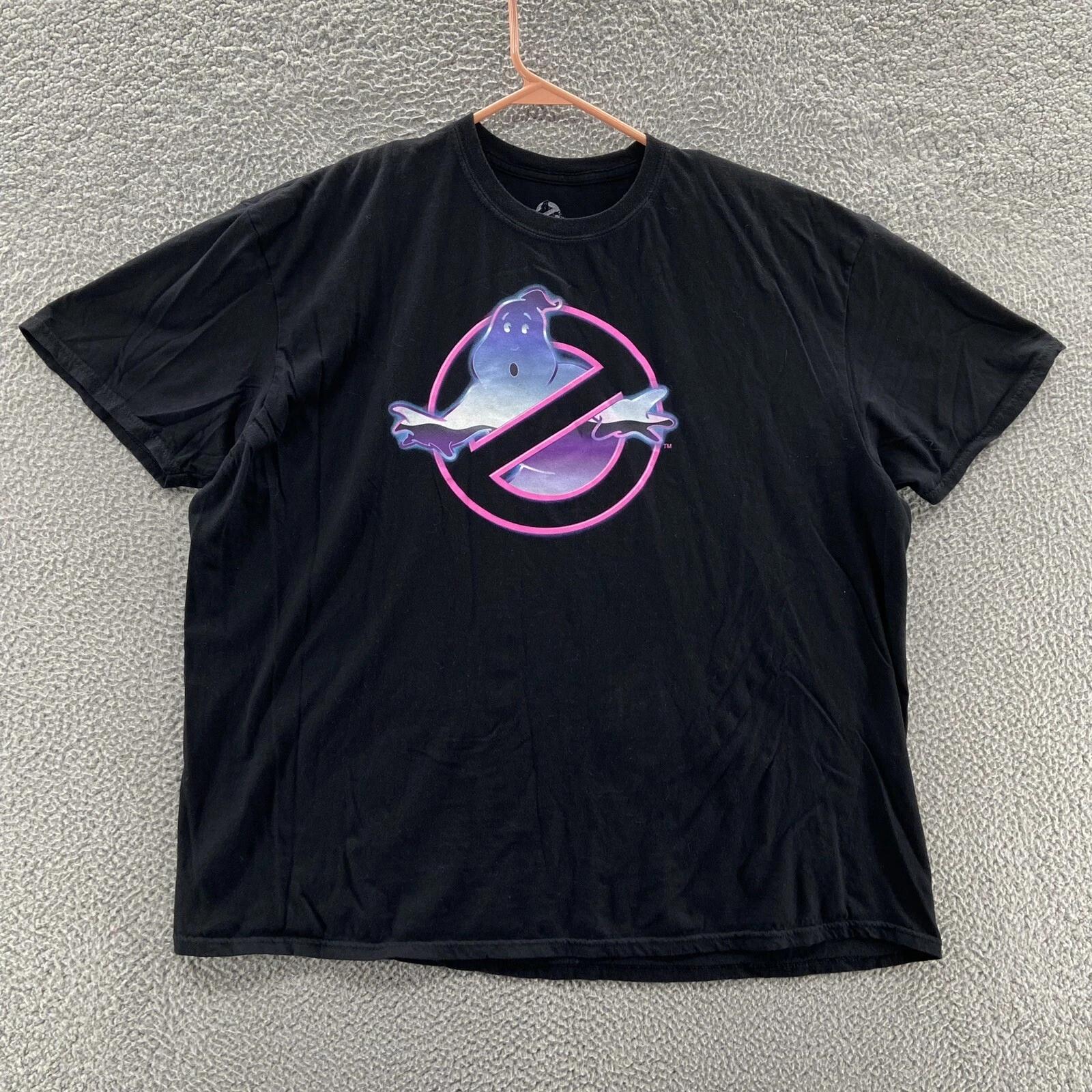 Ghostbusters T Shirt Men XXXL 3XL Black Ghost Graphic Movie Logo Casual Fleece S