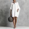 Moda Casual Estiva Maglia Pipistrello Vestito Largo Donna Scollo O Manica Tre Quarti Tasca Mini Vestito Donna Vestito per Festa Vacanze
