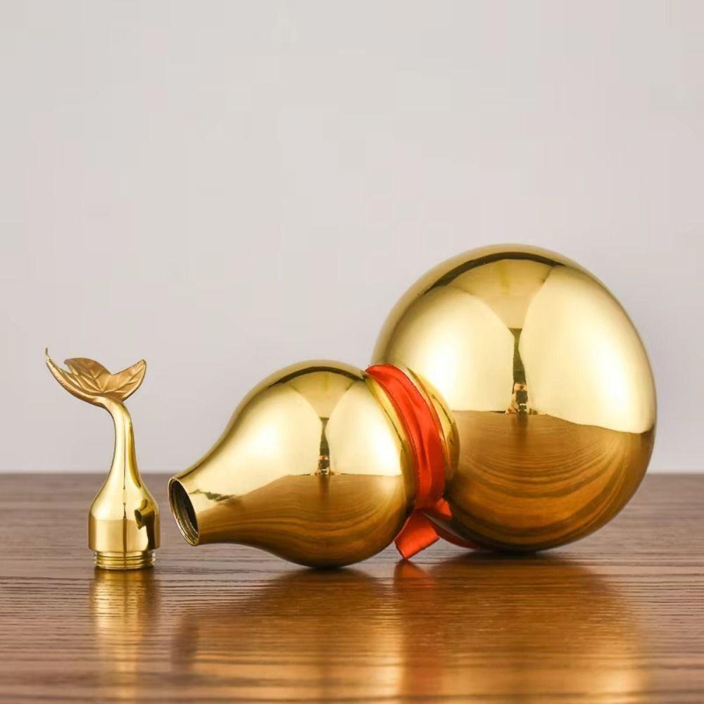 with Cover Brass Gourd Statue 4/4.5 Inch Wealth Gourd Figurine Copper Gourd Ornament  Office