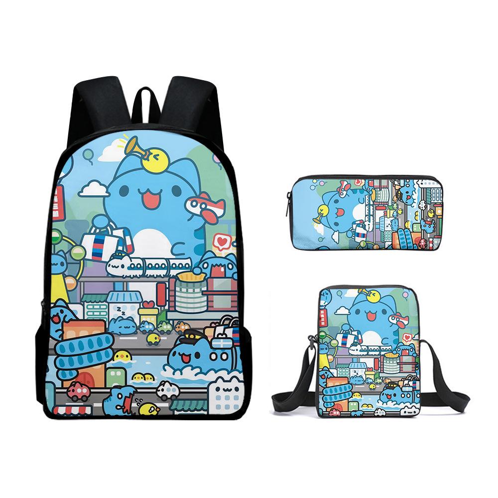 Klassieke Populaire Bugcat Capoo 3D Print 3 stuks/Set leerling Schooltassen Laptop Dagrugzak Rugzak Schuin gedragen schoudertas Etui