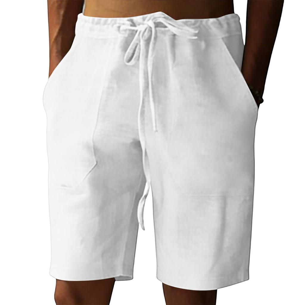 Men's Cotton Linen Casual Shorts Men's Fashionable Beach Shorts