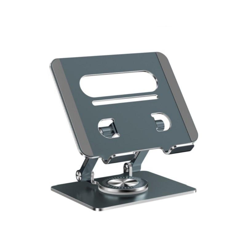 

Tablet Desk Mount Stand, Aluminum Alloy, 360 Degree Swivels, Height Adjustable with Enhances Weight Support Bracket сірий колір