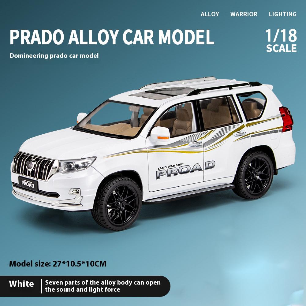 1/18 Scale Toyota PRADO Large Off Road SUV Vehicle Alloy Diecast Metal Car Model Boutique Collection Hobby Decoration Gift for Friend