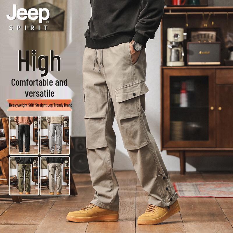 JEEP SPIRIT Men s Loose Straight-Leg Cargo Pants 28