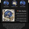 OLEVS Luxury Gold Tourbillon Mechanical Watch for Men Stainless Steel Waterproof Luminous Date Business Mens Watches