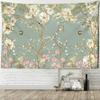 Green Flower and Bird Painting Vintage Tapestry Wall Hanging Boho Art Hippie Tapiz Aesthetics Room Home Decor