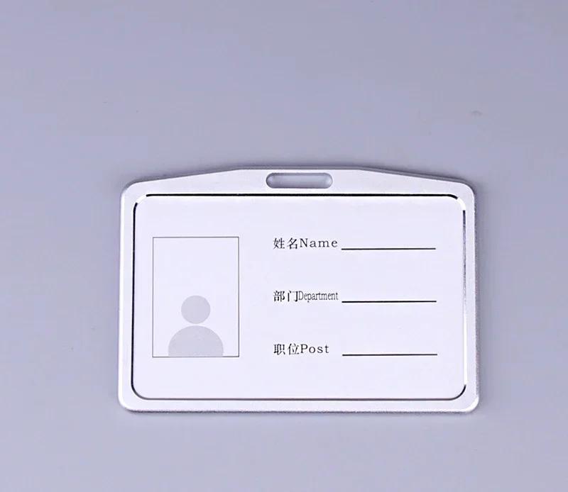 1PC Work Card Holders Men Women Business Bank Credit Card Holder Name ID Card Cover Fashion Metal Work Badge Case