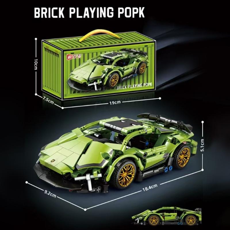 Technologie Závodní Auto Stavebnice Model 1:20 Model auta s rychlým pohybem Mechanická stavebnice Super Block Hračka Dárky pro děti i dospělé