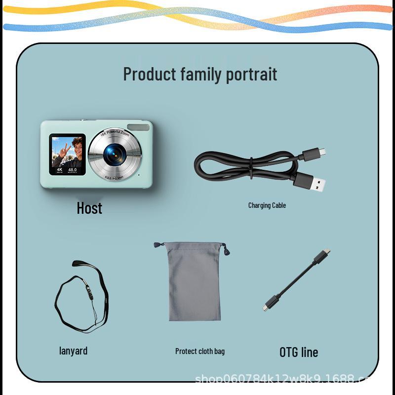 

Dual Screen 4K HD Retro Travel Camera for Beginners - Compact Entry-Level Camera for Men and Women чорний