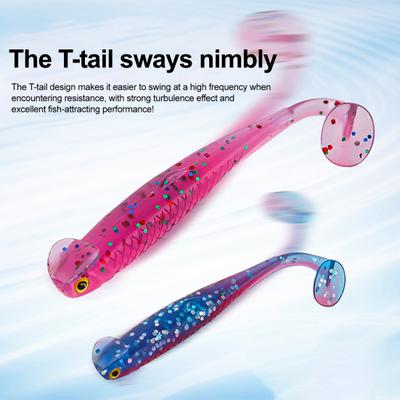 10 Peças Iscas de Pesca Iscas Macias Aparência Realista Postura de Natação Natural Iscas Artificiais Swimbaits Equipamento de Pesca