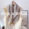 70% Wool 30% Silk Scarf For Women Shawls Wraps Foulard High Quality Scarves Square Pashmina Female Hijab Bandana Luxury Kerchief