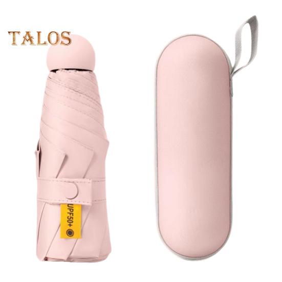 

Дорожный зонт UPF 50+ с 8 усиленными спицами для защиты от УФ-лучей, солнца и дождя, складной карманный мини-зонт с чехлом для сумки-рюкзака светло-розовый