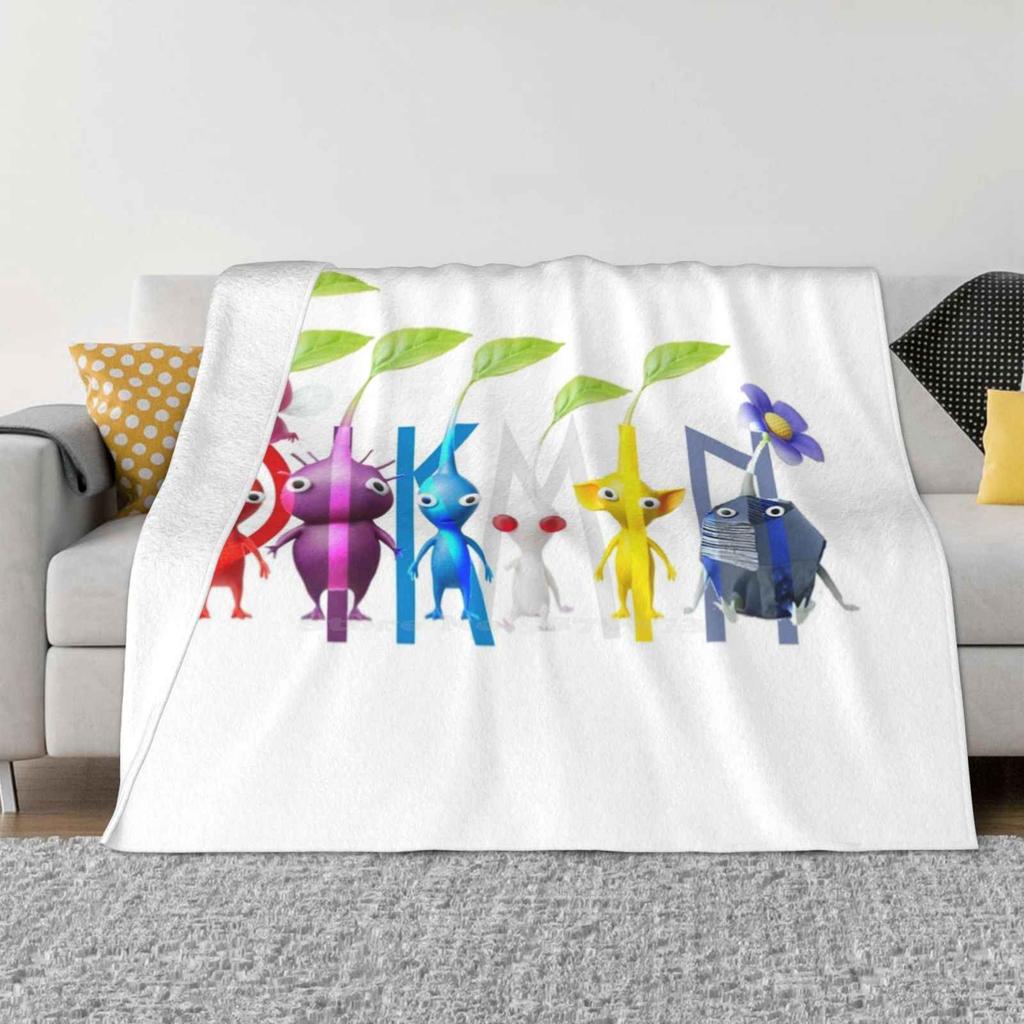 Pikmin Super Warm Soft Blankets On Sofa/Bed/Travel Pikmin Red Blue Yellow Winged White Puple 2 3 Switch Gamecube Leaf Cute