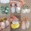 Silver Needle Round Shell Fringed Stud Earrings New Summer Seaside Vacation Earrings Fashion High-end Earrings
