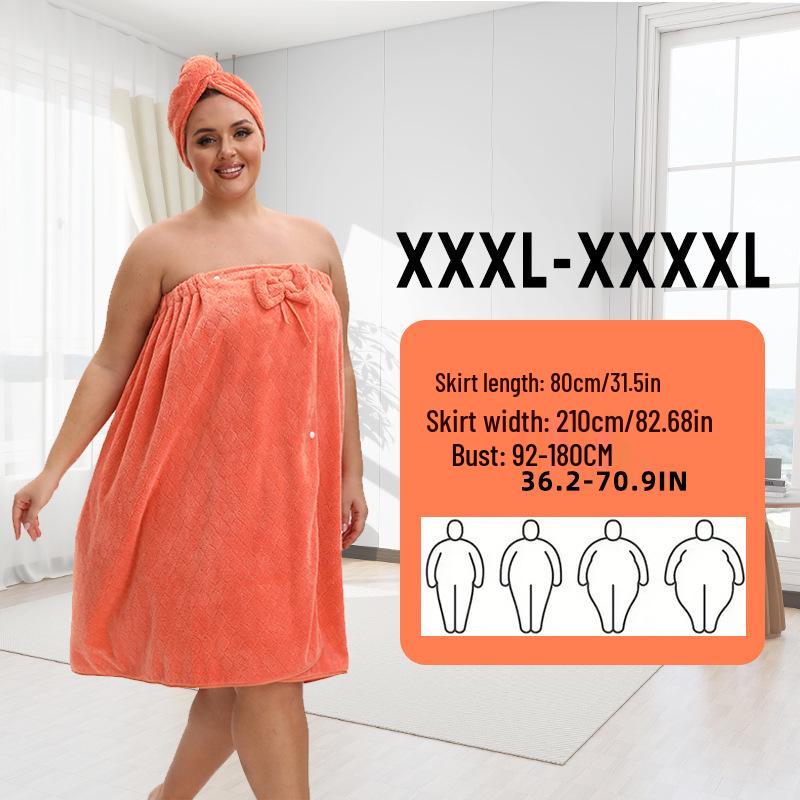 Plus Size Quick-Dry Absorbent Bath Skirt Robe