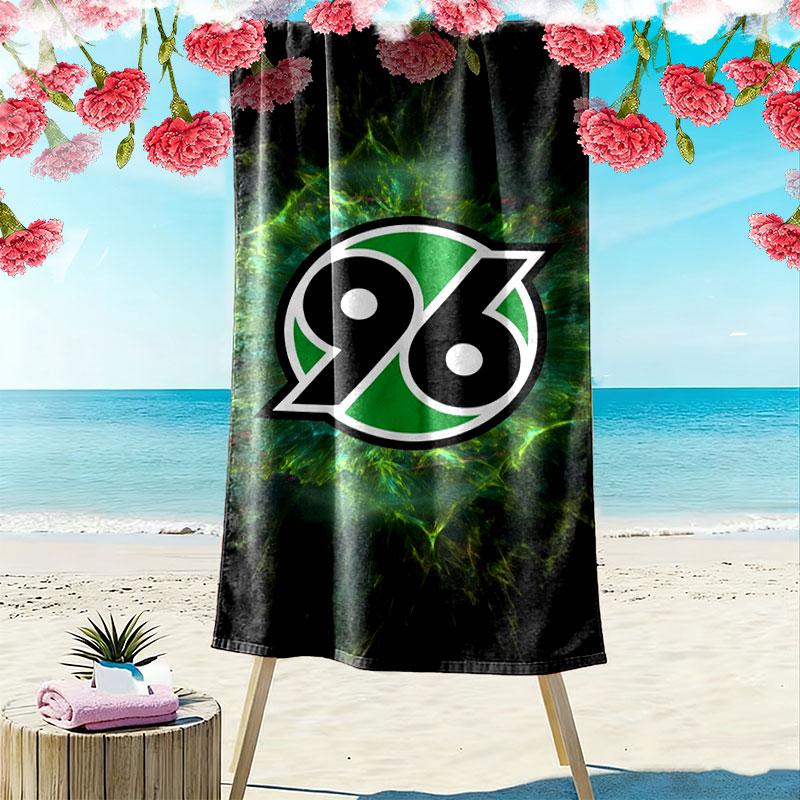 Hannover 96 Baskılı Plaj Havlusu, Plaj Kamp Yüzme İçin Büyük Yumuşak Hızlı Kuruyan Havlu