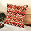 Red Tribal Aztec Kilim Pattern Cushion Cover Soft Short Plush Pillow Cover Smooth Cozy Texture Aesthetic Cushion Case Home Decor