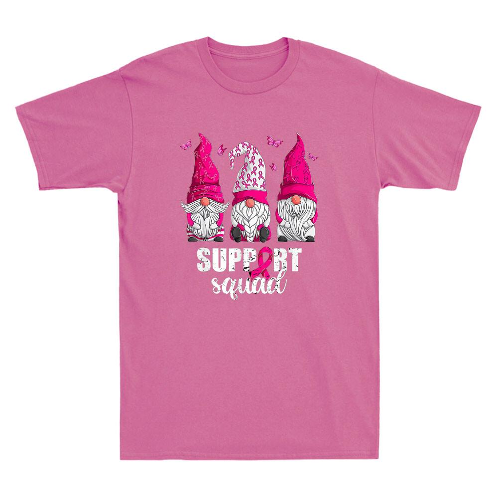 Gnomes Support Squad Funny Breast Cancer Awareness Gift Vintage Unisex T-shirt XXXL